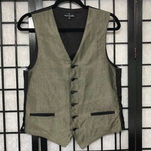 FUMAGALLI'S FORMAL VEST Metallic Gold Black Small Fun Geometric Vintage B1